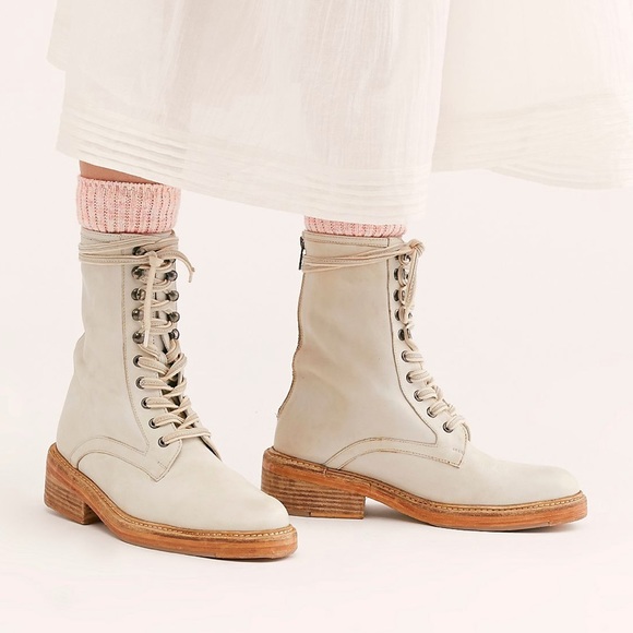 Free People Shoes - Free People Santa Fe Lace-Up Boot in Ecru